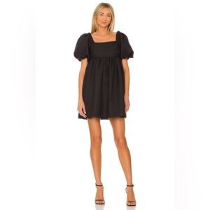 Line & Dot ~ Evelyn Puff Sleeve Mini Dress in Black